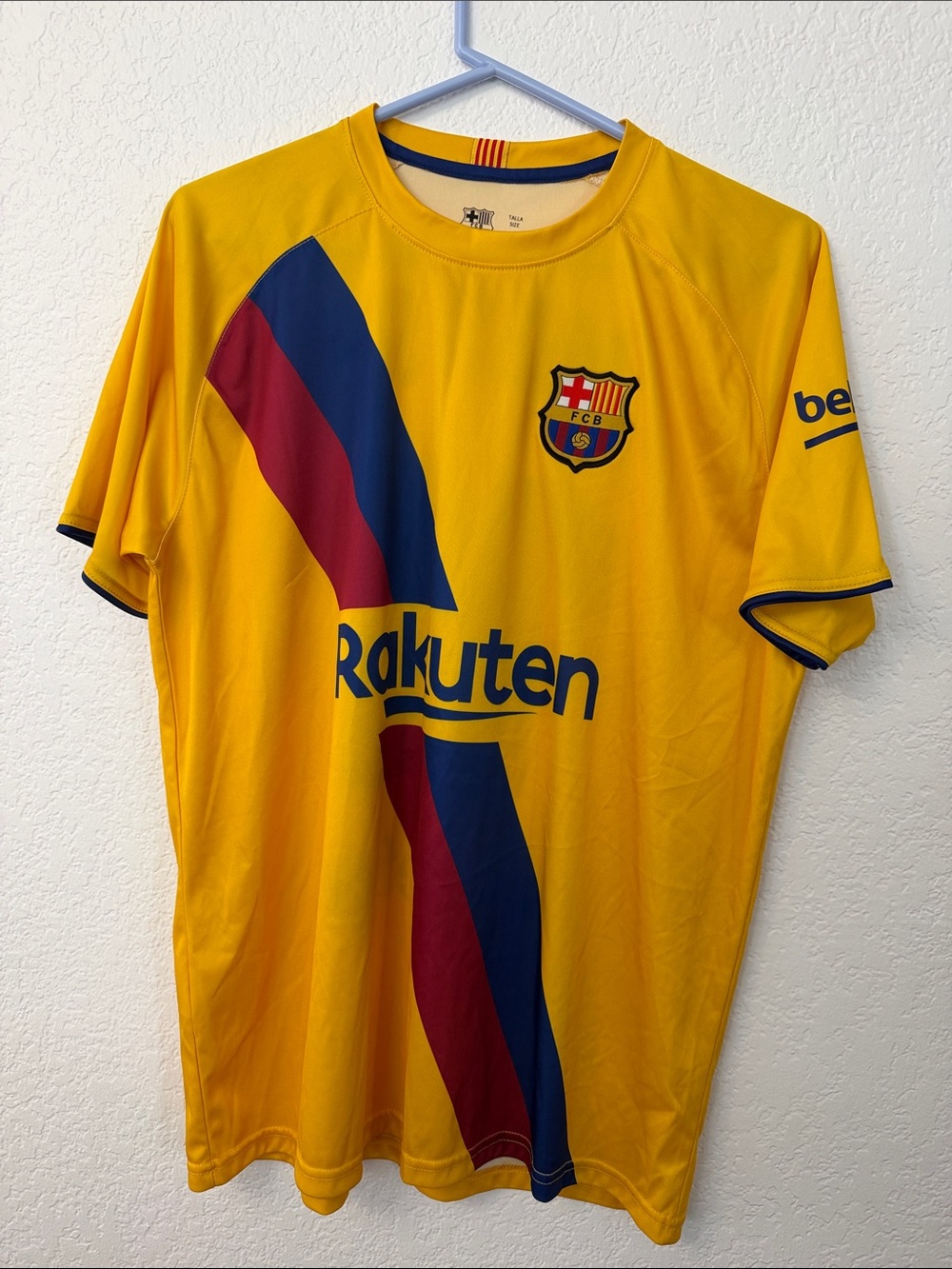 FC Barcelona Yellow Soccer Jersey with Rakuten Logo
